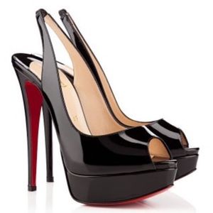 Christian Louboutin Lady Peep Slingback sz 37